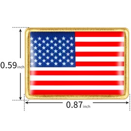BlissfulTie 50PCS American Flag Lapel Pins Bulk, Metal Square USA Flag Pin with Butterfly Clutch, Patriotic Badge for Veterans, Events and Celebrations