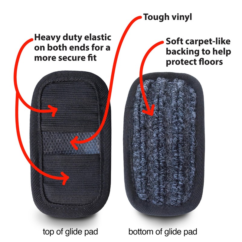 Top Glides GlidePads Walker Ski Glide Covers - Black -