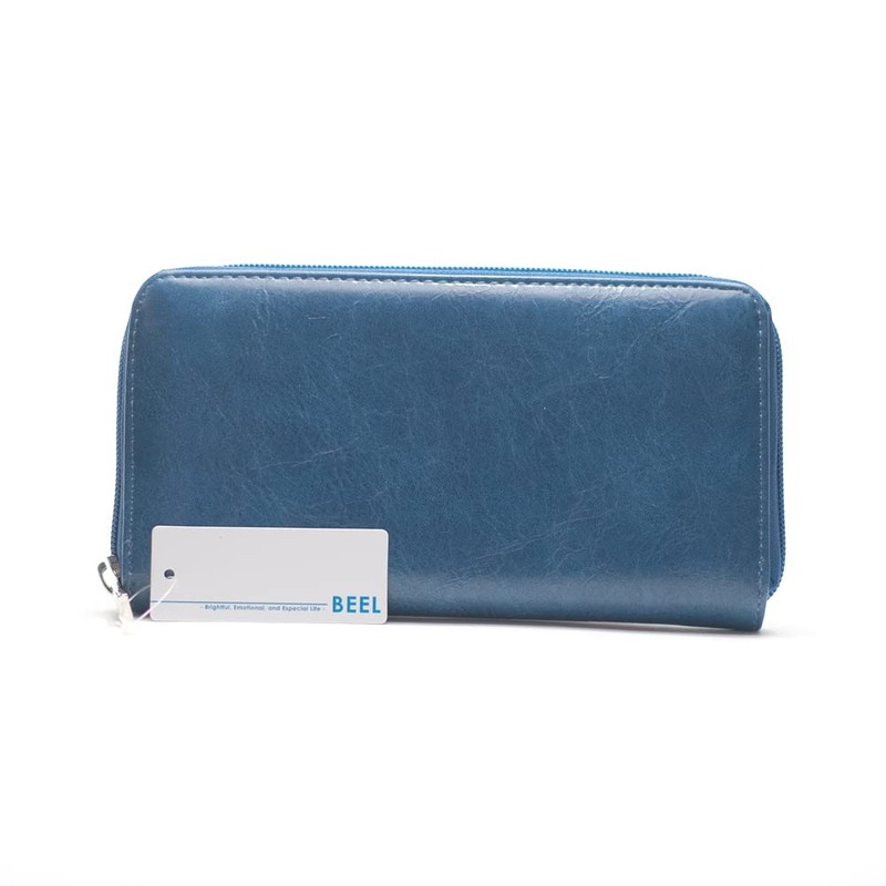 BEEL Men's Long Wallet, Round Zipper, Long Wallet, Coin Purse,