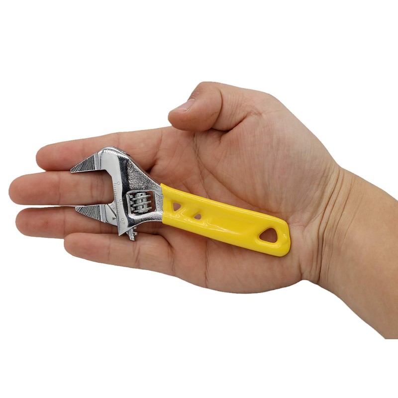 GETUHAND Extra Slim Jaw 4-Inch Adjustable Wrench, Silver, High Carbon