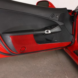 CSKT2022 Red Carbon Fiber Door Anti-Kick Panel Trim Sticker For Corvette C6 2005-13