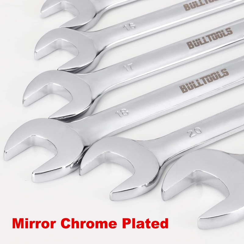 BULLTOOLS 32-Piece Combination Wrench Set, SAE and Metric 1/4"-1" &
