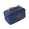 PAHVRION Canvas Toiletry Bag for Women with Genuine Leather Handle,Travel