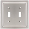 Amerelle Continental Double Toggle Cast Metal Wallplate in Satin Nickel