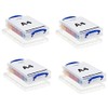 Really Useful Box(R) Plastic Storage Box, 4 Liters, 14 5/8in. x 10 1/4in. x 3 3/8in, Clear (4 pack)