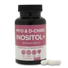 Inositol Supplement - Myo-Inositol and D-Chiro Inositol 60 Capsules with Folate & Vitamin D - Supports Hormonal Balance and Healthy Ovaries in Women - Vitamin B8-30 Day Supply