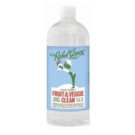 Rebel Green Rebel Green Fruit & Veggie Wash - Natural Produce Wash - Plant-Based Vegetable Wash - Fruit and Vegetable Wash with No Aftertaste - Sustainable Food Wash - (32oz Refill Bottle)
