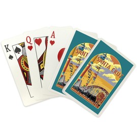 Lantern Press Santa Cruz, California, Beach Boardwalk, (52 Playing Cards, Poker Size Card Deck with Jokers)