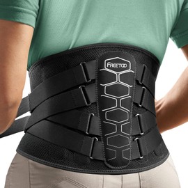 FREETOO Correa de Soporte Lumbar para Alivio del Dolor de Espalda Baja con Sistema de Polea, Cinturón de Soporte Lumbar para Hombres y Mujeres con... 