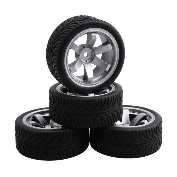 Homeswitch 4PCS RC Wheat Pattern Tire&6 Spoke Wheel Rim replacement