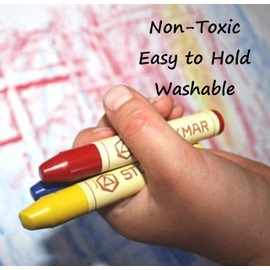 Stockmar Beeswax Stick Crayons, Set of 16 - Non Toxic, Jumbo Crayons, Beeswax Crayons For Toddlers, Kids -Waldorf Homeschool -Waldorf Art Supplies- Includes Storage Tin