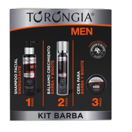 Kit Barba Shampoo Balsamo Crecimiento Y Cera Torongia® Men