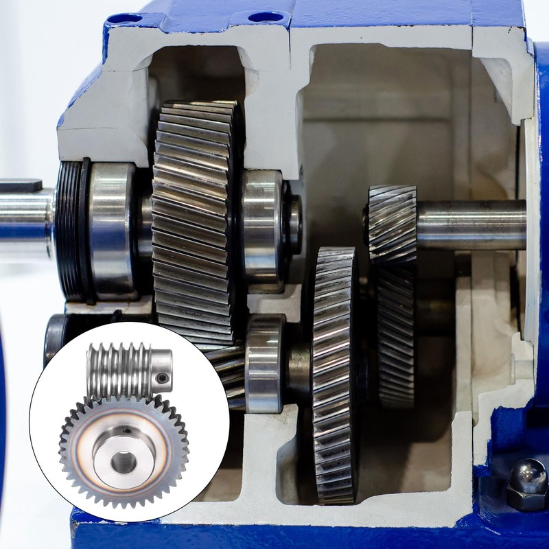 uxcell #45 Steel Worm Gear Set 40T 1.5 Module 20:1