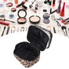 Double Layer Cosmetic Bag PVC Leopard Print Design Portable Large