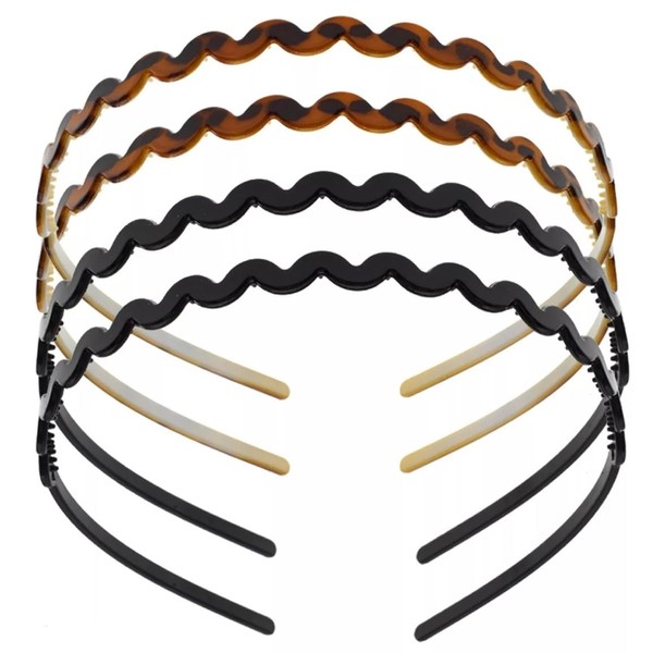 Zig Zag Acrylic Hair Bands - Non-slip Alice Headbands -