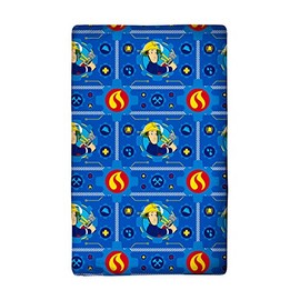 Fireman Sam Alarm Fitted Sheet 90/100 cm x 190/200 cm 100% Cotton Fireman Sam Sam Tân Pontypandy Jupiter Fire Brigade Helper Rescuer Fitted Sheet Fitted Sheet for Bed Linen