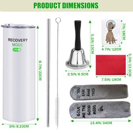 5 Pcs Funny Get Well Gift Box 20oz Hospital Mug Fuzzy Funny Recovery Cotton Socks Silver Steel Tea Hand Bell and DIY greeting cards Get Well Soon Gifts Self Care Package