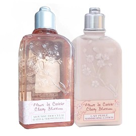 L'Occitane Cherry Blossom Body Care 250ml (Shower Gel + Body Lotion) 2-Piece Set / 록시땅 체리 블라썸 바디케어 250ml (샤워젤+바디로션) 2종 세트