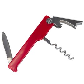 Chef Craft Select Waiter's Corkscrew with Knife, 4.5 inch, Red