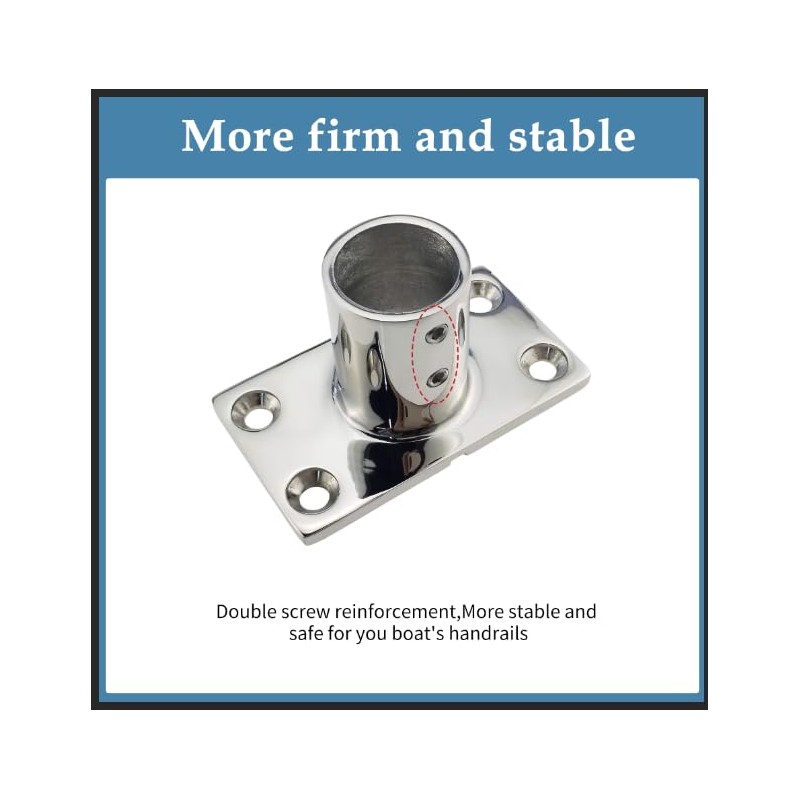 YANYUCB Boat Hand Rail Fittings,316 Stainless Steel Rectangular 90 Degree