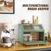 HOLTICO Double Layer Bread Box with Golden Trim for Kitchen