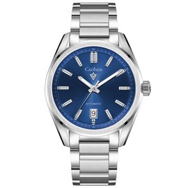 CADISEN New Japanese NH35 Movement Fashion Men's Business Mechanical Watch Youth Men's Waterproof Watch (Blue)