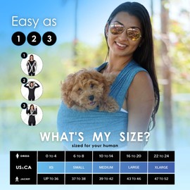 Pet K'tan Dog Sling Carrier: Hands Free for Small & Medium Dogs - #1 Pet Travel Accessory & Gift -Bond with New Puppy- Safe Durable Soft-Hands Free - Cats & Small Animals Anti-Anxiety-Sized for Human