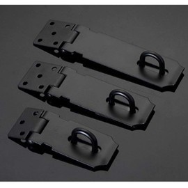 1 Pc Stainless Steel Padlock Hasp, 3" / 4" / 5" Black Heavy Duty Hasp and Staple Sets, Door Lock Bolt Security Hasp Lock Padlock Staple Shed Clasp Door Clasp