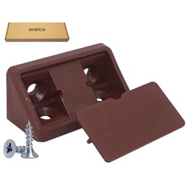 SKIR'CO (20 pcs) Brown Shelf Brackets 44 x 20 x 20 mm, 90 Degree Furniture Corner Brace, Plastic Right Angle Joint, Screws Included (20, Brown)