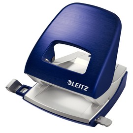 Leitz Hole Punch, 30 Sheets, Guide Bar with Format Markings, Metal, Style Range, 50060069 - Titan Blue