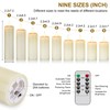 Hanzim Flameless Flickering Battery Operated Candles 9PACK Real Wax Pillar