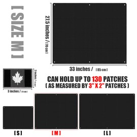 IronSeals Tactical Board Patch Organizer Holder Display with Loop Surface, Steel Ring and Flag Patch