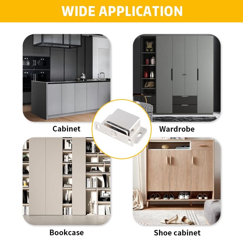 HonesaLoc Cabinet Magnets 6 Pack Thin Magnetic Door Catch Kitchen