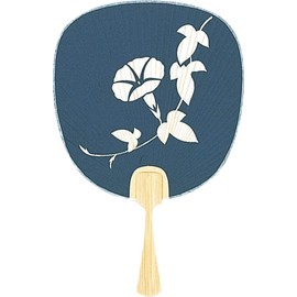 Shiomi Uchiwa Fan Morning Soup (Navy) 7.9 x 12.2 inches (20 x 31 cm) 2811