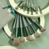 Set Brochas de maquillaje 13 piezas profesional y bolsa verde