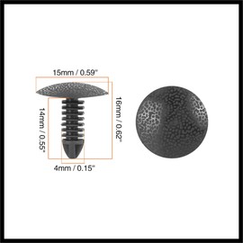 Hihaha 20pcs 4mm Hole Dia Plastic Bolt Rivets Fastener Clips Black for Car Durable Material