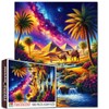 Desert Mirage Landscape Jigsaw Puzzle，Desert Camel Rainbow Stream 1000 Pieces