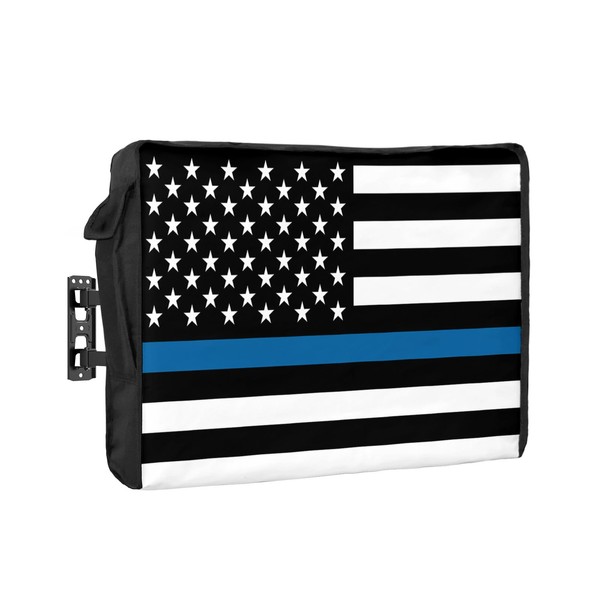 Outdoor TV Cover Blue Line Flag American Police Flag Honoring
