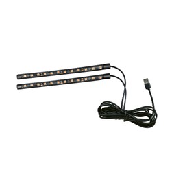 Car LED Strip Light, 24 LEDs RGB Neon Interior Atmosphere Lights, 12V Under Dash Ambient Night Light, Universal Auto Interior Decorative Lamp with USB Port, Universal Car Accessorie (Orange)