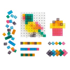 edxeducation Pattern Activity Set - STEAM Toy for Ages 5+ - Number Board - 150 Color Cubes - 16 Activities - Creative Designs, Numbers, Counting