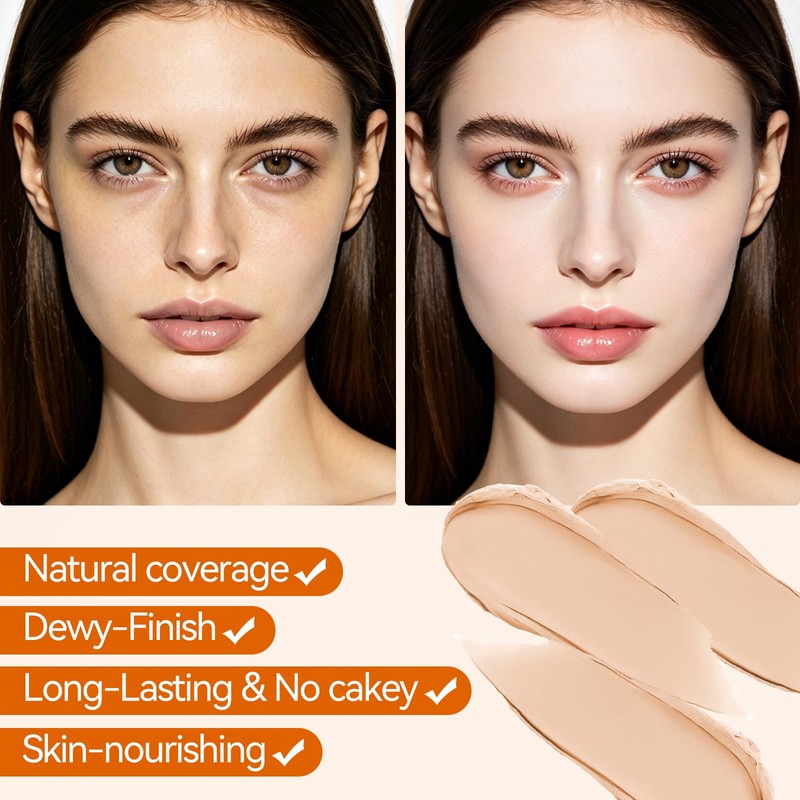 Korean Foundation Stick Foundation for Mature Skin Tint, Buildable Light