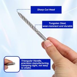 Tire Reamer Drill Bit, 3Pcs/Set Multi Sizes Flat Tire Repair Tools Carbide Burr Drill Bit Carbon Steel Tire Patches Plug Cutters Tire Plug Repair Kit for Cars, Motorcycles, Trucks (3mm/4.5mm/6mm)