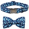 Elegant little tail Dog Collar with Bow, Shark Print Adjustable