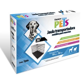 Fancy Pets Jaula Metálica Plegable para Perro - 93 cm x 57.5 cm x 65 cm, con 2 Puertas y Bandeja Extraíble