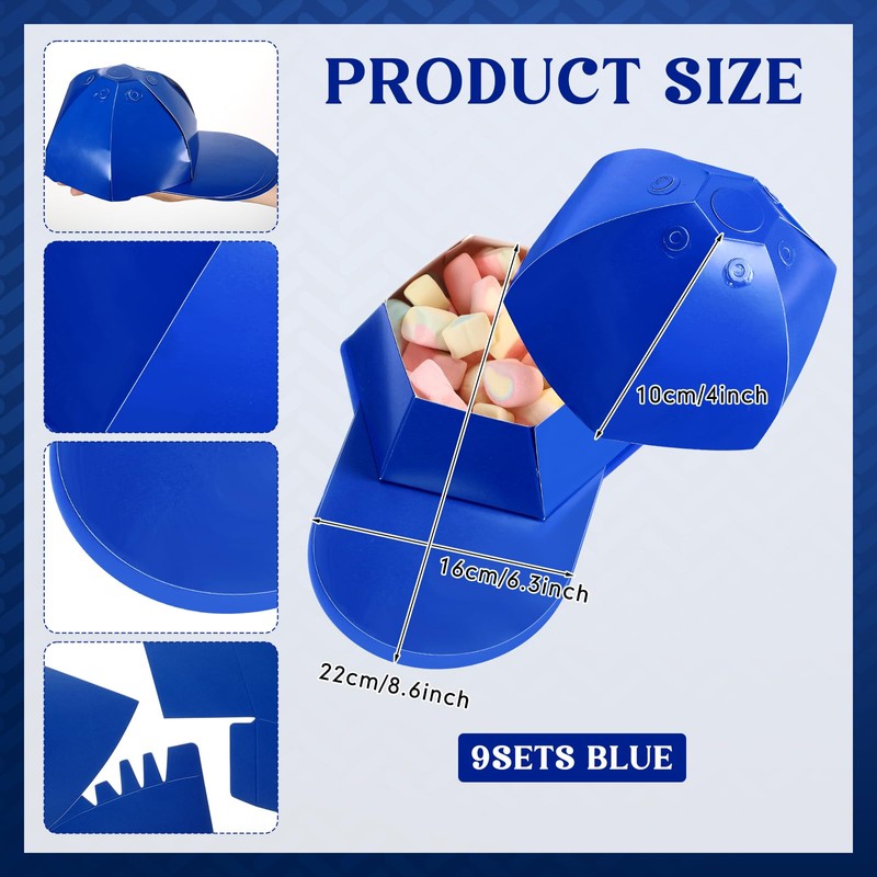 MotiMind 9 Pcs Baseball Cap Gift Box Hat Baseball Shaped