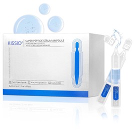 KISSIO - Ampolla de suero de péptido de cobre, suero facial desechable de 30 unidades, rejuvenecimiento de la piel con colágeno y péptidos para líneas finas, hidratación y elasticidad, base de maquillaje de tamaño de viaje