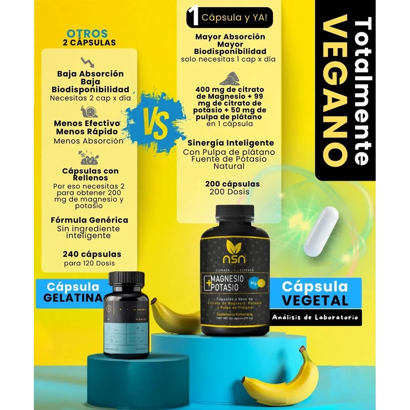 Suplemento En Cápsula Nsn Natural Smart Nutrition Magnesio De Magnesio