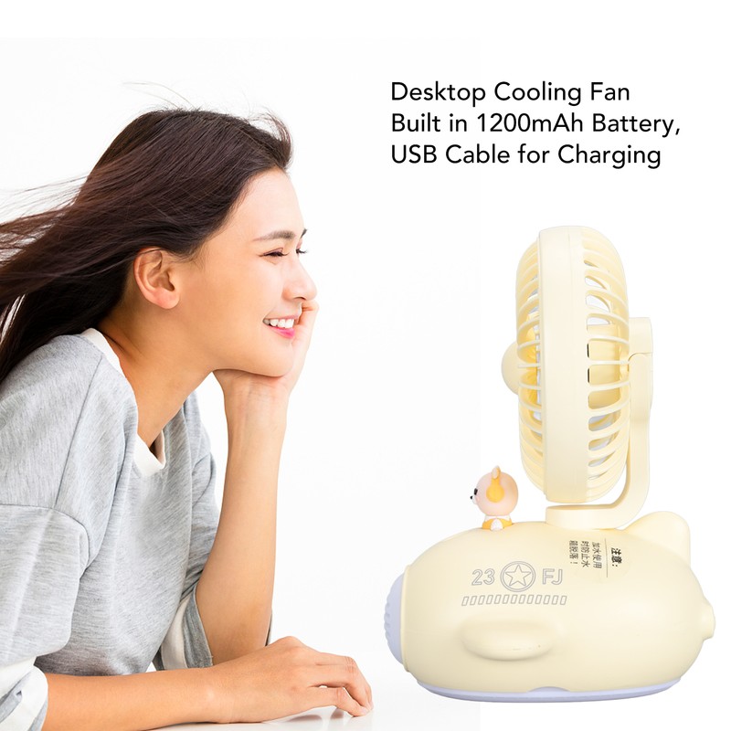 Desktop Cooling Fan with Mist Function USB Rechargeable Fan Portable