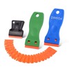 FOSHIO Plastic Razor Blades 100PCS Double Edged 1.5 Inch Suit