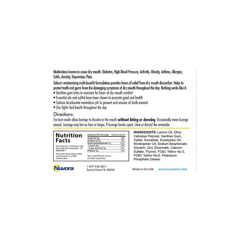 Salese Sensitive Dry Mouth Relief, Xylitol, Time Release, Oral Health